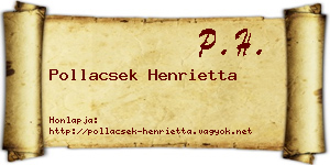 Pollacsek Henrietta névjegykártya